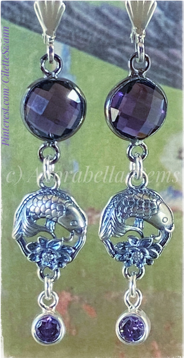 Amethyst and sterling silver earrings